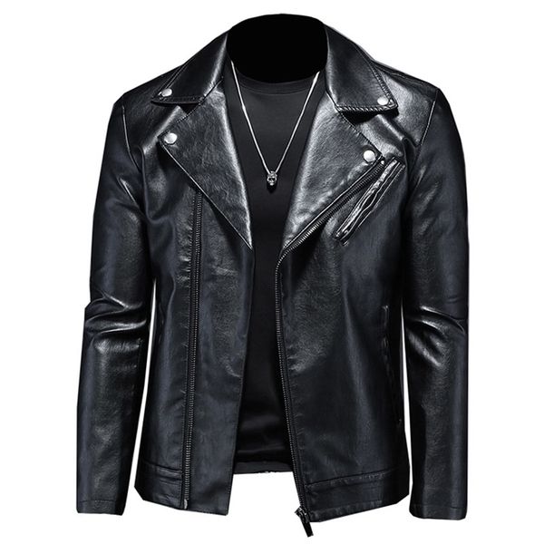 pu leather men's rivet big lapel motorcycle oblique zipper punk leather jacket large size black artificial leather coat 5xl 211111
pu leather men's rivet big lapel motorcycle oblique zipper punk leather jacket large size black artificial leather coat 5xl 211111