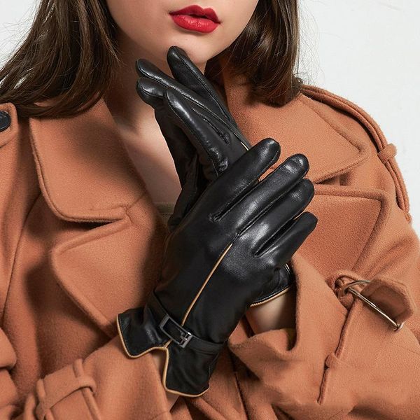 five fingers gloves 2021 fashion 100% genuine sheepskin leather women black winter warm mittens s2345, Blue;gray
five fingers gloves 2021 fashion 100% genuine sheepskin leather women black winter warm mittens s2345, Blue;gray