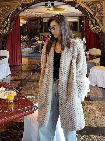 young fur 2021 new autumn and winter women's medium long imitation mink coat rex rabbit hair loose top, Black
young fur 2021 new autumn and winter women's medium long imitation mink coat rex rabbit hair loose top, Black