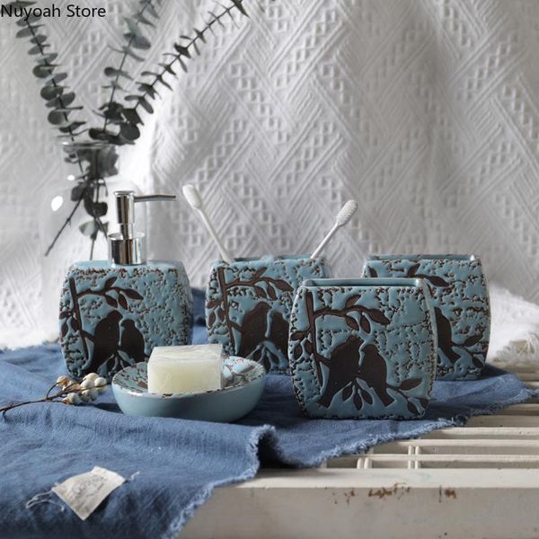 retro ceramic bathroom supplies toothbrush cup mouthwash lotion bottle kit decoration accessories bath accessory set
retro ceramic bathroom supplies toothbrush cup mouthwash lotion bottle kit decoration accessories bath accessory set