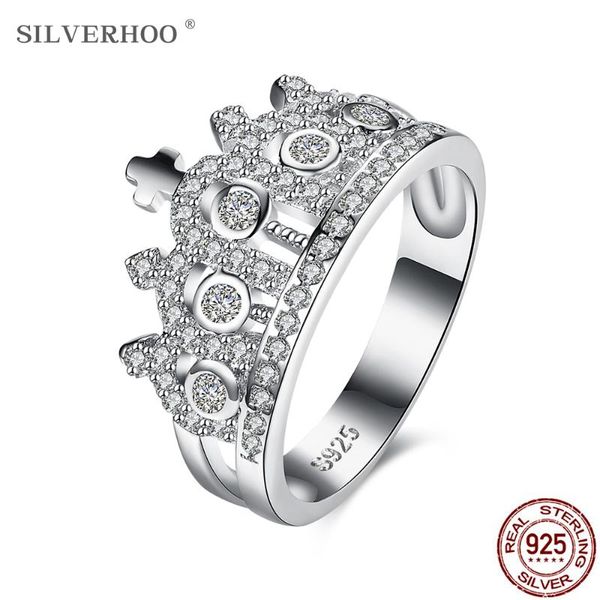 cluster rings silverhoo genuine 925 sterling silver engagement for women shiny cubic zirconia crown finger ring luxury jewelry, Golden;silver
cluster rings silverhoo genuine 925 sterling silver engagement for women shiny cubic zirconia crown finger ring luxury jewelry, Golden;silver