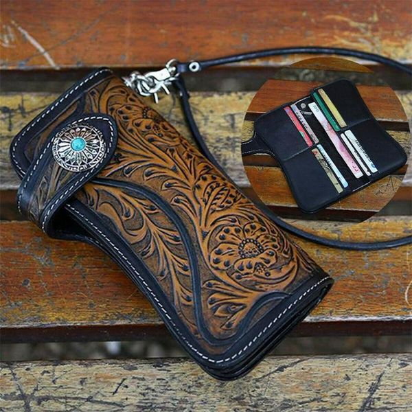 wallets men women wallet gift artificial cow leather button open japanese carved anti lost vintage handmade with chain casual long, Red;black
wallets men women wallet gift artificial cow leather button open japanese carved anti lost vintage handmade with chain casual long, Red;black