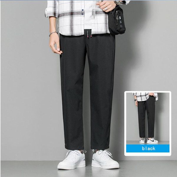 men's pants capri for men spring and summer casual trousers loose fitting wide leg versatile straight, Black
men's pants capri for men spring and summer casual trousers loose fitting wide leg versatile straight, Black