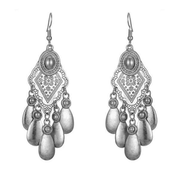 fashion ethnic style retro european and american metal earrings carved exaggerated water drop tassel alloy long dangle & chandelier, Silver
fashion ethnic style retro european and american metal earrings carved exaggerated water drop tassel alloy long dangle & chandelier, Silver