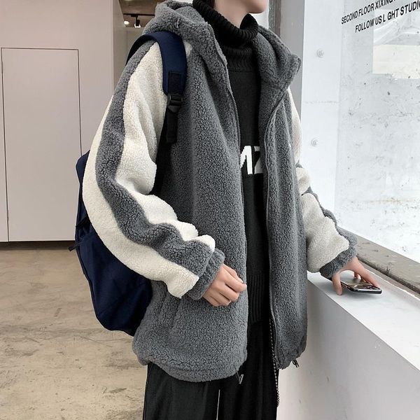 men's hoodies & sweatshirts winter lamb hair and cashmere hooded sweater autumn loose trend thickened wild warm polar fleece coat., Black
men's hoodies & sweatshirts winter lamb hair and cashmere hooded sweater autumn loose trend thickened wild warm polar fleece coat., Black