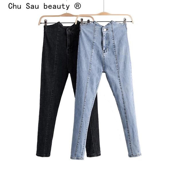 women's jeans chu sau beauty streetwear vintage elastic pencil high waist pants women casual chic slim zipper moda mujer pantalones, Blue
women's jeans chu sau beauty streetwear vintage elastic pencil high waist pants women casual chic slim zipper moda mujer pantalones, Blue