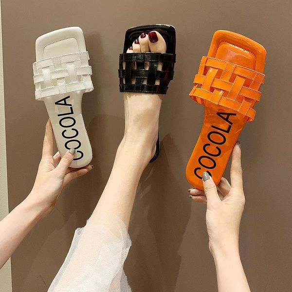 hollow-out cross weaving open toe sandals women letters square flats slippers comfy sewing knitted lattices sandalias mujer, Black
hollow-out cross weaving open toe sandals women letters square flats slippers comfy sewing knitted lattices sandalias mujer, Black
