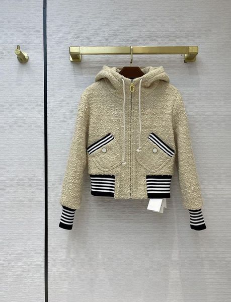 women's jackets for women 2021 early spring casual striped blended wool fashion long sleeve zipper hooded jacket, Black;brown 
women's jackets for women 2021 early spring casual striped blended wool fashion long sleeve zipper hooded jacket, Black;brown