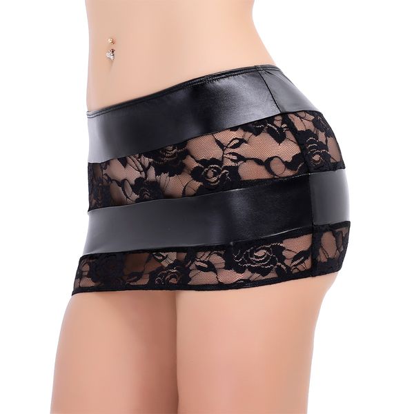 women erotic bodycon booty skirt faux leather lace splice striped skirts clubwear pole dance pencil miniskirt party rave costume, Black;white
women erotic bodycon booty skirt faux leather lace splice striped skirts clubwear pole dance pencil miniskirt party rave costume, Black;white