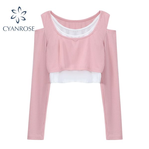 streetwear spliced fake 2 pieces for women long sleeve crop t shirt tide e-girl aesthetic off shoulder slim ins tees 210417, White
streetwear spliced fake 2 pieces for women long sleeve crop t shirt tide e-girl aesthetic off shoulder slim ins tees 210417, White
