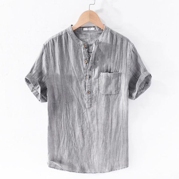 summer short-sleeved casual linen shirt men brand fashion shirts for solid loose mens stand collar male men's, White;black
summer short-sleeved casual linen shirt men brand fashion shirts for solid loose mens stand collar male men's, White;black