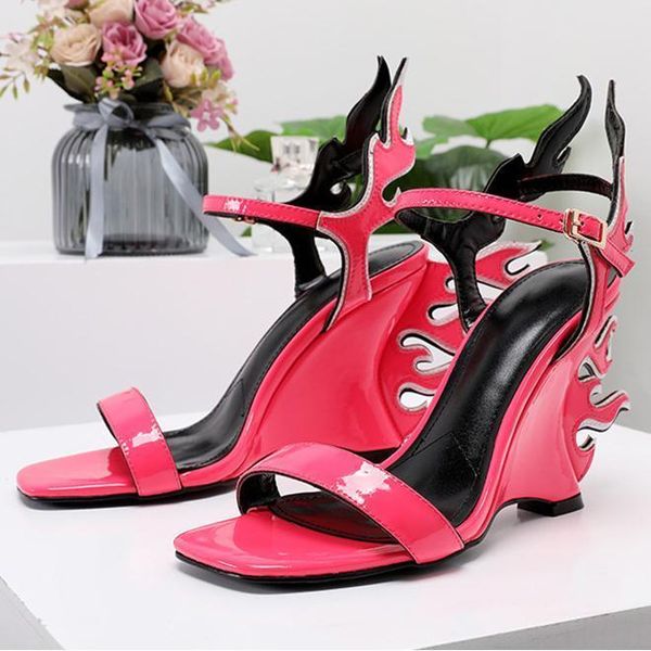 high heels flame-pattern sandals women anke-strap fire-shaped wedges shoes fashion catwalk summer sandalias mujer 2021, Black
high heels flame-pattern sandals women anke-strap fire-shaped wedges shoes fashion catwalk summer sandalias mujer 2021, Black