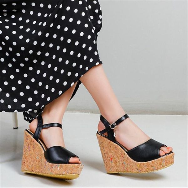 concise women wedge high heels platform sandals ankle strap crystal peep toe office lady party shoes plus size 34-43 dress, Black
concise women wedge high heels platform sandals ankle strap crystal peep toe office lady party shoes plus size 34-43 dress, Black