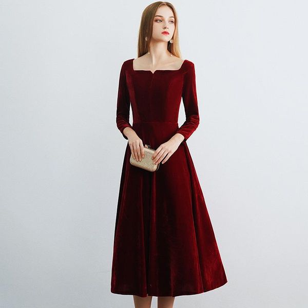 ethnic clothing velvet square collar women cheongsam long sleeve evening party dress gown temperament autumn mid length vestidos de fes, Red
ethnic clothing velvet square collar women cheongsam long sleeve evening party dress gown temperament autumn mid length vestidos de fes, Red