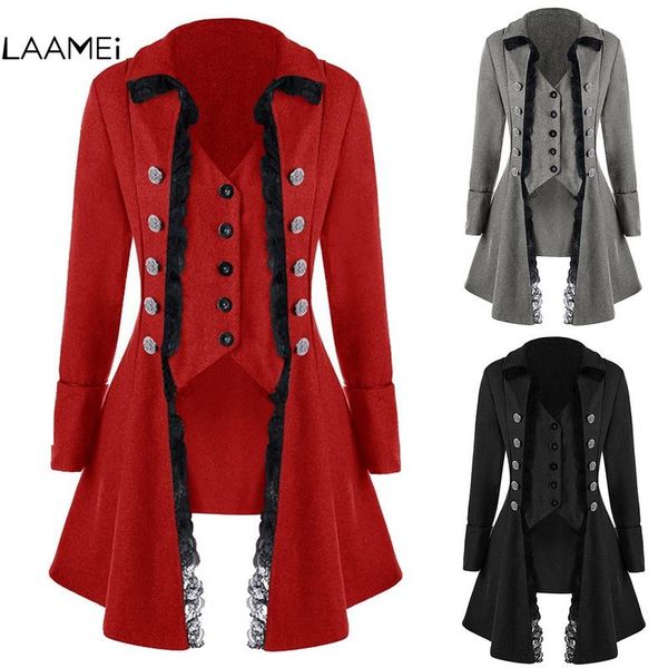 women's trench coats laamei 2021 coat fashion autumn winter medieval solid color long sleeve three-breasted ladies jacket irregular top, Tan;black
women's trench coats laamei 2021 coat fashion autumn winter medieval solid color long sleeve three-breasted ladies jacket irregular top, Tan;black