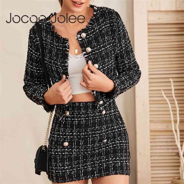 vintage plaid blazer women's office autumn business suit with high-waisted skirt trendy tweed jackets 2 pcs set 210416, White
vintage plaid blazer women's office autumn business suit with high-waisted skirt trendy tweed jackets 2 pcs set 210416, White