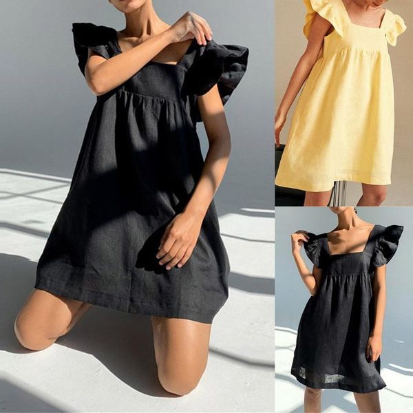 casual dresses 2021 women summer dress square neck solid color cute elegant clothes vestidos drop, Black;gray
casual dresses 2021 women summer dress square neck solid color cute elegant clothes vestidos drop, Black;gray