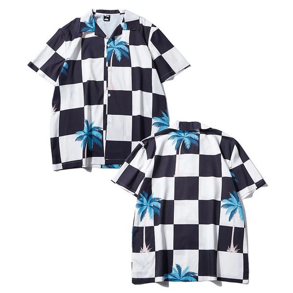 and cool casual summer men's 3d digital black white plaid printed shirt short sleeve youth male shirts, White;black
and cool casual summer men's 3d digital black white plaid printed shirt short sleeve youth male shirts, White;black