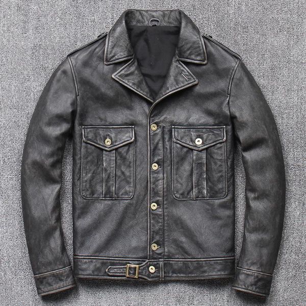 men's leather & faux vintage 2021 red brwon motorcycle style genuine jacket men plus size 4xl double pockets real natural cowhide short, Black
men's leather & faux vintage 2021 red brwon motorcycle style genuine jacket men plus size 4xl double pockets real natural cowhide short, Black