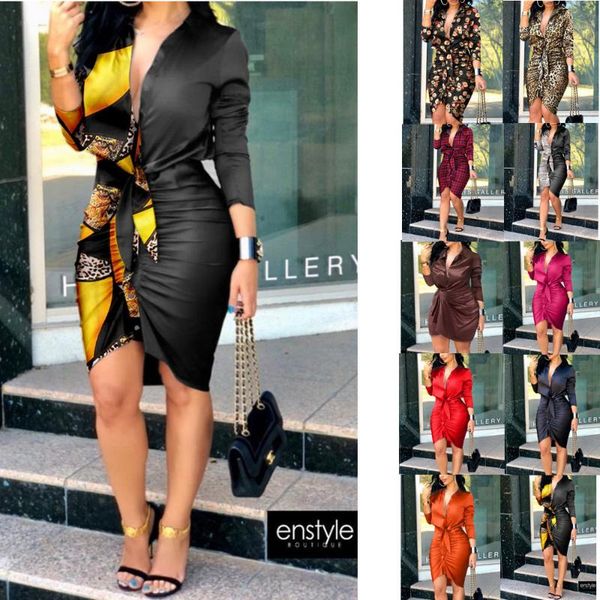 casual dresses autumn formal print ruched dress v-neck tie solid color printing long-sleeved mid-length shirt women office lady, Black;gray
casual dresses autumn formal print ruched dress v-neck tie solid color printing long-sleeved mid-length shirt women office lady, Black;gray