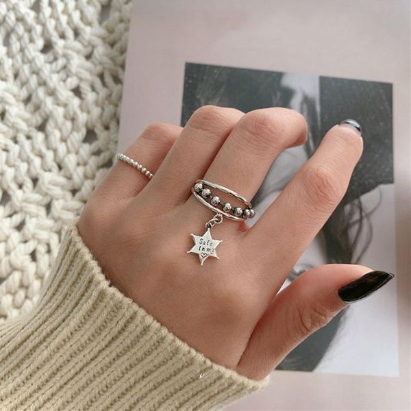 retro open round bead five-pointed star pendant ring cute pentagram planet tassel chain rings for women party cluster, Golden;silver
retro open round bead five-pointed star pendant ring cute pentagram planet tassel chain rings for women party cluster, Golden;silver