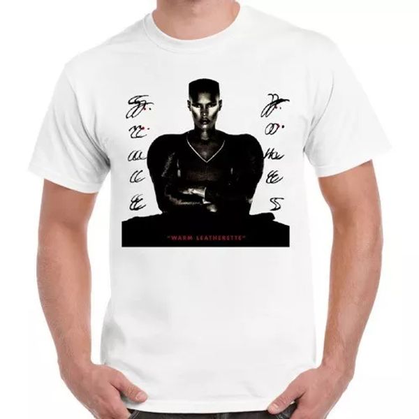 grace jones warm leatherette island retro t shirt 1805, White;black