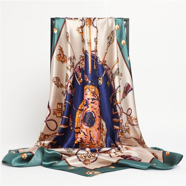 scarves 90cm silk satin for women hair band square scarf fashion print headkerchief bandana hijab muffle foulard female beach shawl wrap, Blue;gray
scarves 90cm silk satin for women hair band square scarf fashion print headkerchief bandana hijab muffle foulard female beach shawl wrap, Blue;gray