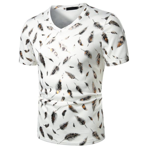 v-neck short sleeve tees summer style mens fashion feather pattern natural color tshirts casual, White;black
v-neck short sleeve tees summer style mens fashion feather pattern natural color tshirts casual, White;black