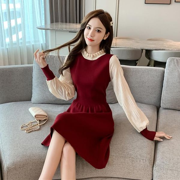 casual dresses dress foreign style red knitted wool small fresh autumn and winter long sleeve french fake two pieces, Black;gray
casual dresses dress foreign style red knitted wool small fresh autumn and winter long sleeve french fake two pieces, Black;gray