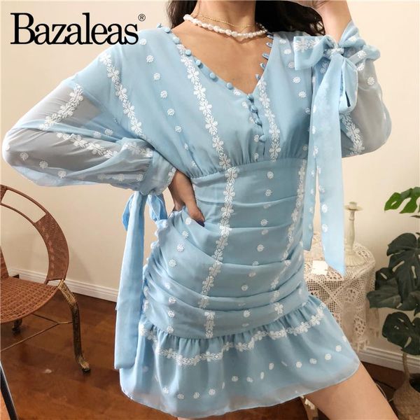 casual dresses bazaleas chic floral embroidered blue women dress vintage long sleeve bow mini fashion side ruched ruffles vestidos, Black;gray
casual dresses bazaleas chic floral embroidered blue women dress vintage long sleeve bow mini fashion side ruched ruffles vestidos, Black;gray