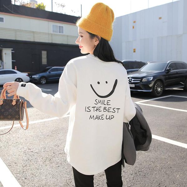 women's t-shirt miley printed 100% cotton casual loose t shirt womens mid length long sleeve top, White
women's t-shirt miley printed 100% cotton casual loose t shirt womens mid length long sleeve top, White