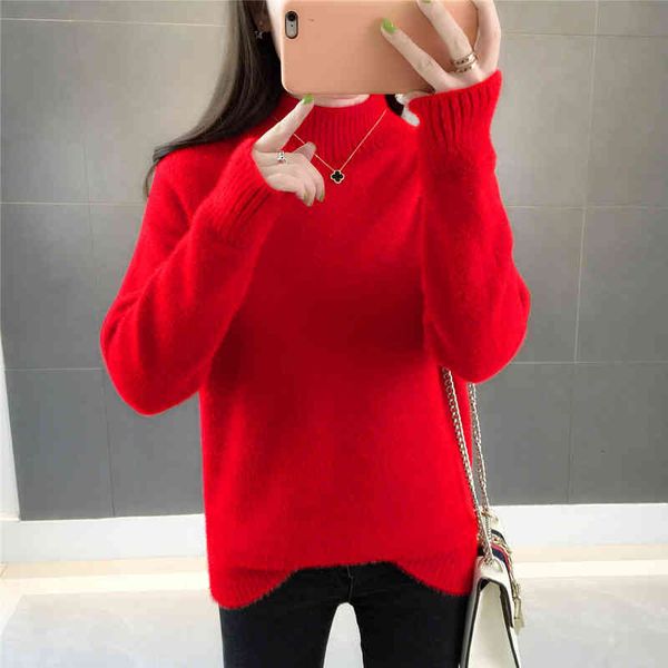 women's sweaters knitted pullover women clothes autumn winter half turtleneck imitation mink long-sleeve jumper ladies g245 w, White;black
women's sweaters knitted pullover women clothes autumn winter half turtleneck imitation mink long-sleeve jumper ladies g245 w, White;black