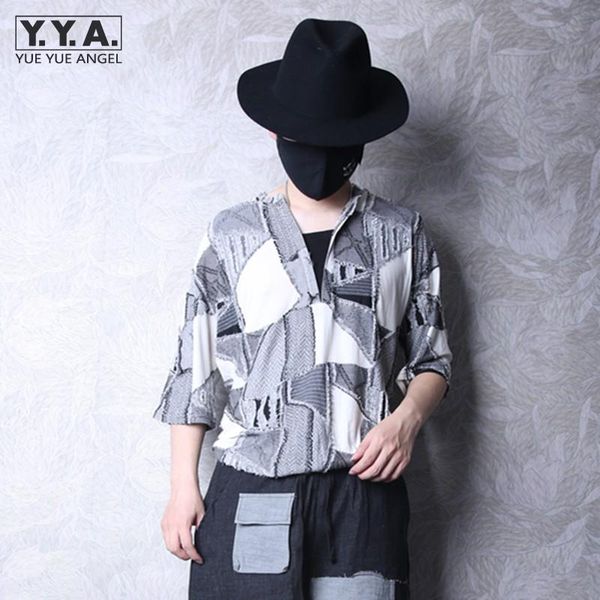 men's t-shirts fashion summer mens patchwork v neck loose fit casual tees harajuku half sleeve hole ripped tassels t-shirt, White;black
men's t-shirts fashion summer mens patchwork v neck loose fit casual tees harajuku half sleeve hole ripped tassels t-shirt, White;black