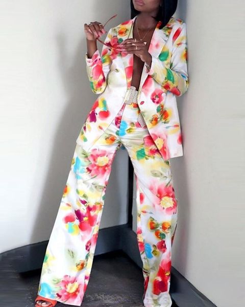 women's two piece pants 2021 spot cross-border autumn and winter printed suit set, White
women's two piece pants 2021 spot cross-border autumn and winter printed suit set, White