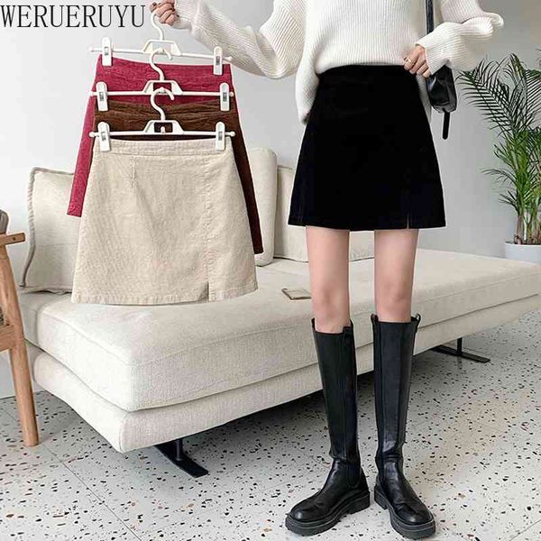 werueruyu woman corduroy skirt summer mini vintage harajuku skirts mini slit slim high waist straight skirt ladies 210608, Black
werueruyu woman corduroy skirt summer mini vintage harajuku skirts mini slit slim high waist straight skirt ladies 210608, Black