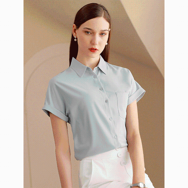 women's polos square collar short sleeve chiffon shirt all-match loose business design sense niche young french 2021, White
women's polos square collar short sleeve chiffon shirt all-match loose business design sense niche young french 2021, White