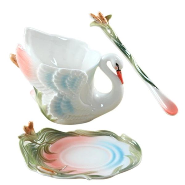 mugs white swan animal enamel coffee mug and saucer spoon set dish creative handmade porcelain drink tea milk wholesale
mugs white swan animal enamel coffee mug and saucer spoon set dish creative handmade porcelain drink tea milk wholesale