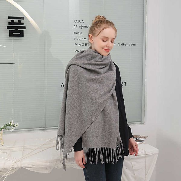 wool warm women's shawl solid color gray men's autumn and winter imitation cashmere scarf, Blue;gray
wool warm women's shawl solid color gray men's autumn and winter imitation cashmere scarf, Blue;gray