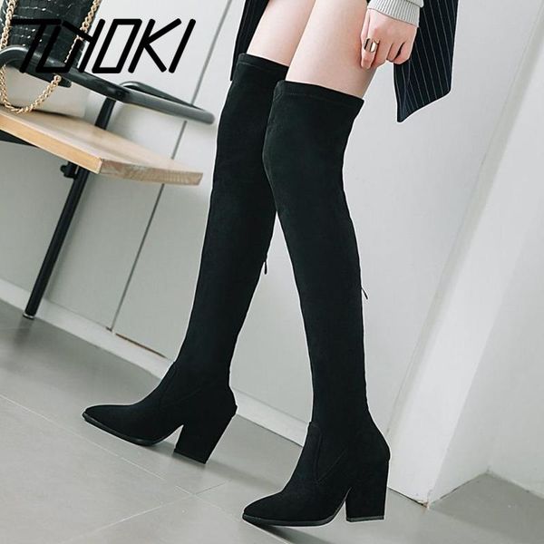 boots tuyoki women thigh high fashion suede black shoes pointed toe square heels warm over the knee size 34-43
boots tuyoki women thigh high fashion suede black shoes pointed toe square heels warm over the knee size 34-43