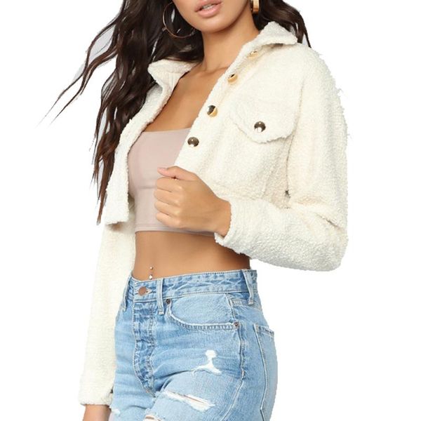 women's jackets white woolen short jacket for women outerwear coats with button full sleeve cardigan pockets 2021 autumn, Black;brown
women's jackets white woolen short jacket for women outerwear coats with button full sleeve cardigan pockets 2021 autumn, Black;brown