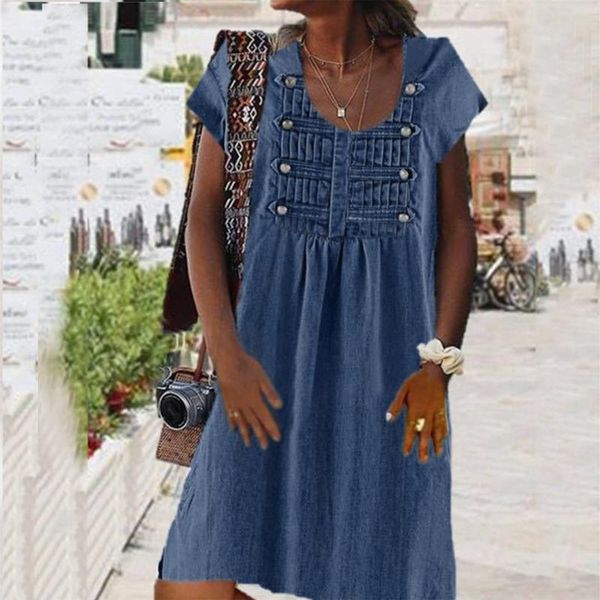 casual dresses women's mini dress o-neck solid color short sleeve button-decorated ladies loose streetwear mujer #t2g, Black;gray
casual dresses women's mini dress o-neck solid color short sleeve button-decorated ladies loose streetwear mujer #t2g, Black;gray