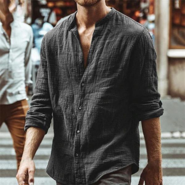 men's casual shirts stylish autumn oversized stand collar thin shirt men, White;black
men's casual shirts stylish autumn oversized stand collar thin shirt men, White;black