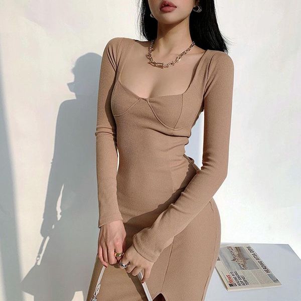 casual dresses square collar maxi long winter dress women knitting sweater women's high waist thin split skinnt korean girl female, Black;gray
casual dresses square collar maxi long winter dress women knitting sweater women's high waist thin split skinnt korean girl female, Black;gray