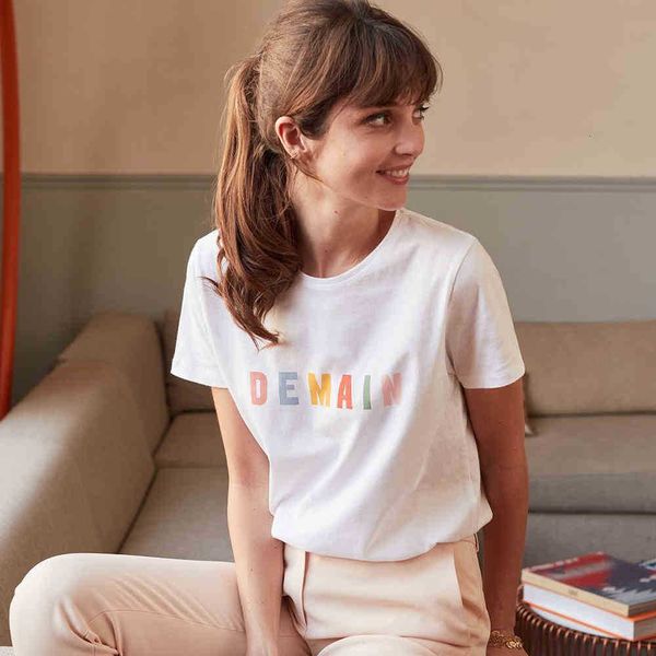 women's t-shirt shirs leer woman rainbow color round collar coon sof shor sleeve tee chic vinage casual shir summer 35ga, White
women's t-shirt shirs leer woman rainbow color round collar coon sof shor sleeve tee chic vinage casual shir summer 35ga, White