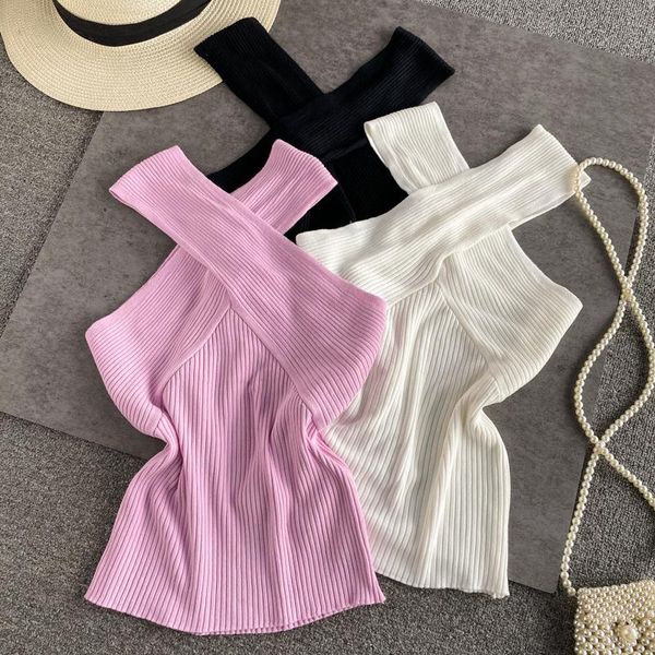 women's tanks & camis 2021 summer sleeveless tshirts cross neck shoulder two wear suspender vest vintage strapless slim fitted knitted, White
women's tanks & camis 2021 summer sleeveless tshirts cross neck shoulder two wear suspender vest vintage strapless slim fitted knitted, White