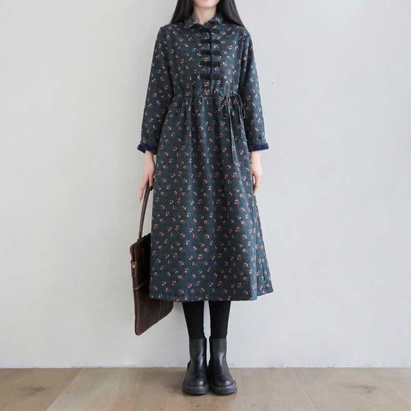 2021 autumn literary artistic buckle broken flowers loose and thin elastic waist lace up cotton linen drs for women, Black;gray
2021 autumn literary artistic buckle broken flowers loose and thin elastic waist lace up cotton linen drs for women, Black;gray