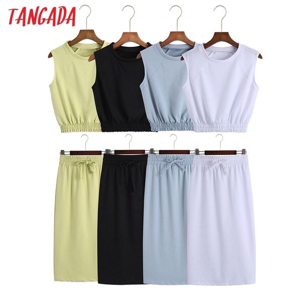 summer women tracksuit solid crop cotton suit 2 pieces sets sleeveless tank skirt set 6z22 210416, White
summer women tracksuit solid crop cotton suit 2 pieces sets sleeveless tank skirt set 6z22 210416, White