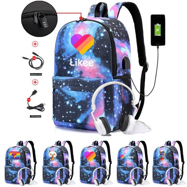 backpack app likee usb charge rucksack boys girls school bags large capacity men and women travel lapanti-theft bag
backpack app likee usb charge rucksack boys girls school bags large capacity men and women travel lapanti-theft bag