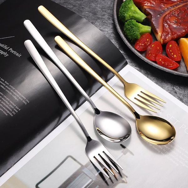 dinnerware sets stainless steel spoon korean long handle kitchen tool portable tableware fork cutlery
dinnerware sets stainless steel spoon korean long handle kitchen tool portable tableware fork cutlery