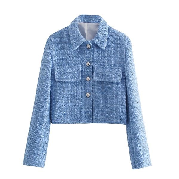 women blue short blazer coat fashion turn down collar single buttons styled jackets casual female outwear clothing 210524, White;black
women blue short blazer coat fashion turn down collar single buttons styled jackets casual female outwear clothing 210524, White;black